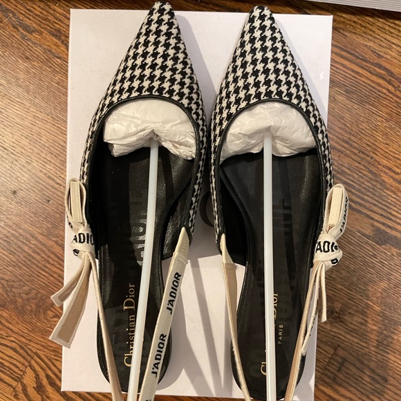 SOLD Dior J’adior Slingback Ballerina Flat 41.5 Houndstooth - Picture 4 of 8